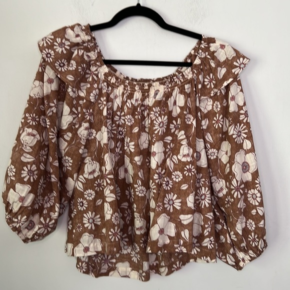NWT Free People Miss Daisy Ruffle Print Top - Picture 2 of 7